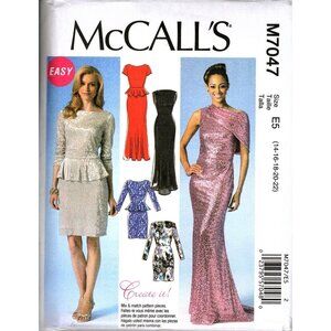 McCall's M7047 Misses 14 to 22 Special Occasion Prom Dress Uncut Sewing Pattern